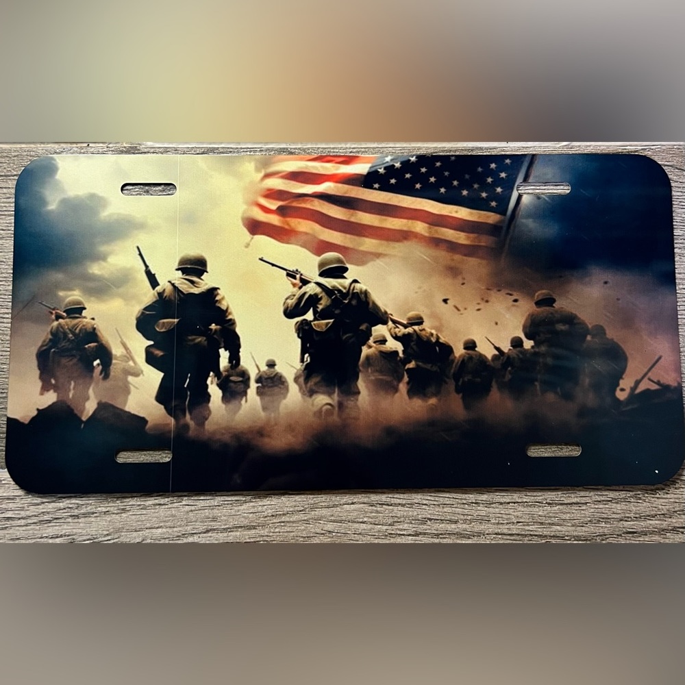Handcrafted Patriotic license plate